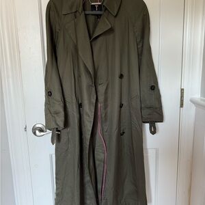 Ted Baker Khaki Coat with Pink Accents